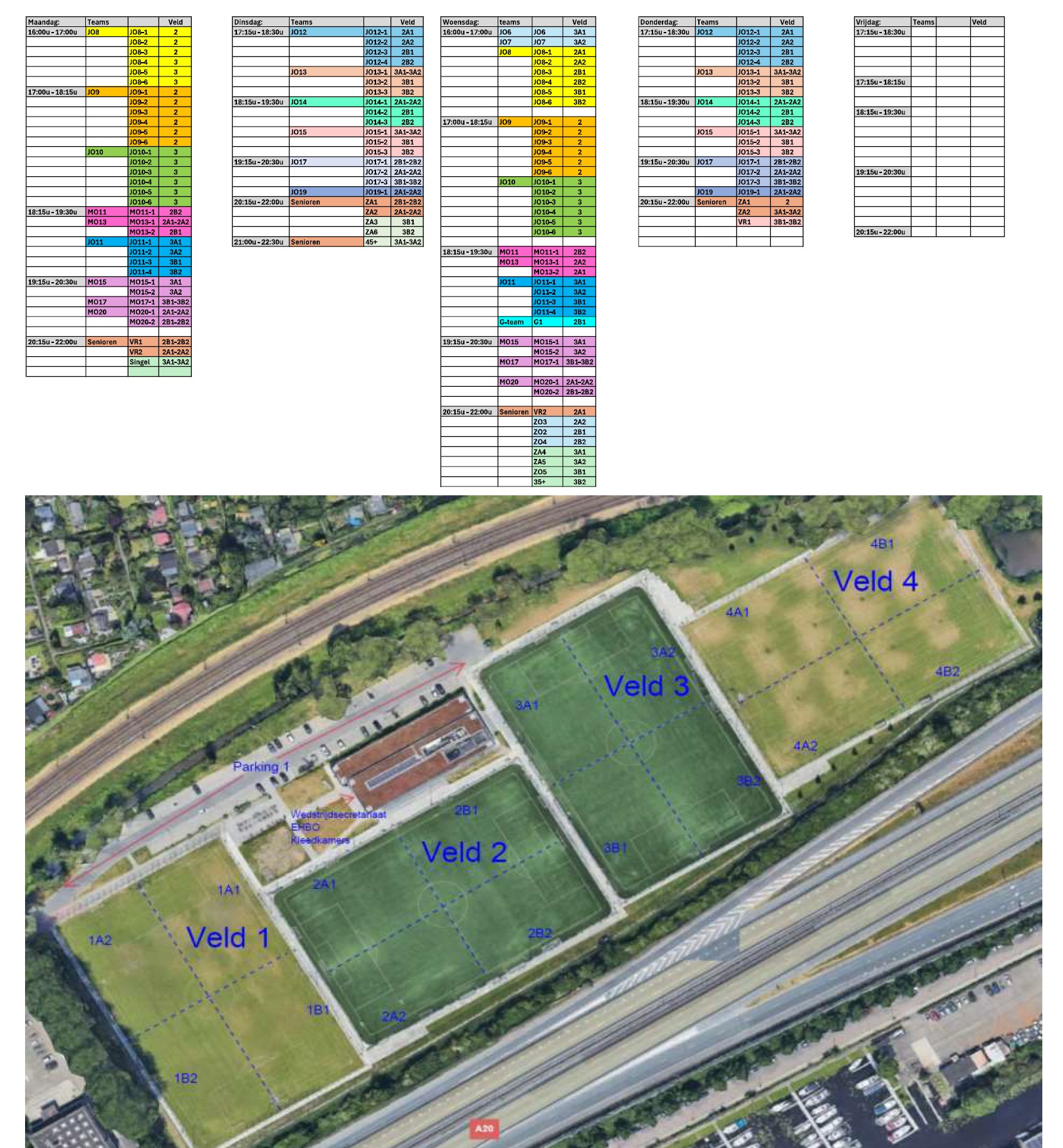Trainingsschema Seizoen 2025-2026